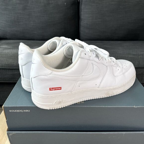 Nike Air Force 1 x Supreme Low Box Logo White CU9225-100 Men's Size 13 - Picture 4 of 12